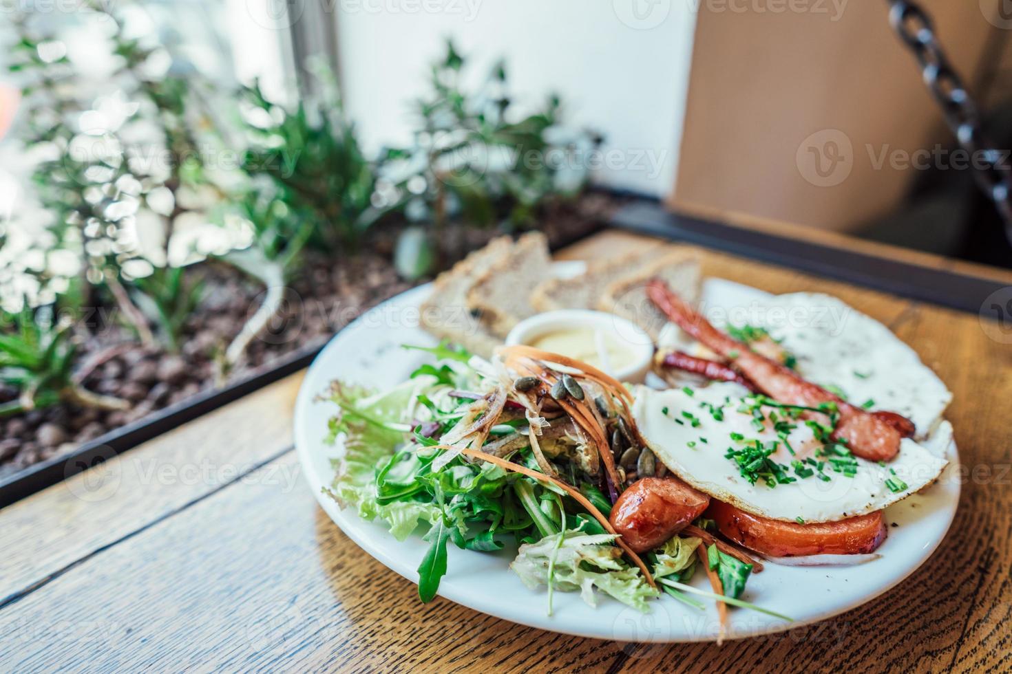 Breakfast on the plate photo