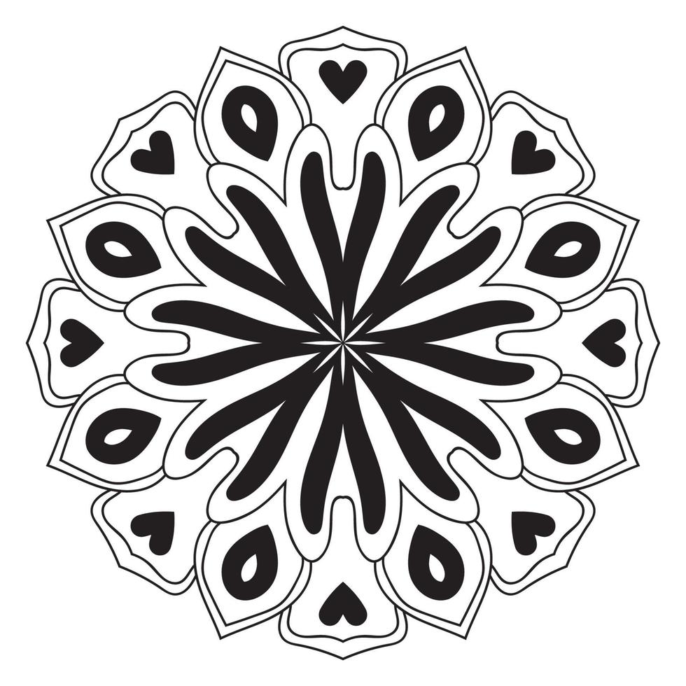 lindo mandala. flor ornamental redonda del doodle aislada en el fondo blanco. ornamento decorativo geométrico en estilo étnico oriental. vector