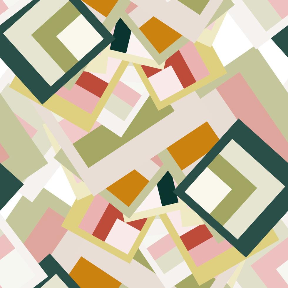 Modern striped fantasy messy geometric shapes seamless pattern. Infinity abstract card, layout. Creative background with geo shapes. Textile, fabric, wrapping paper. vector