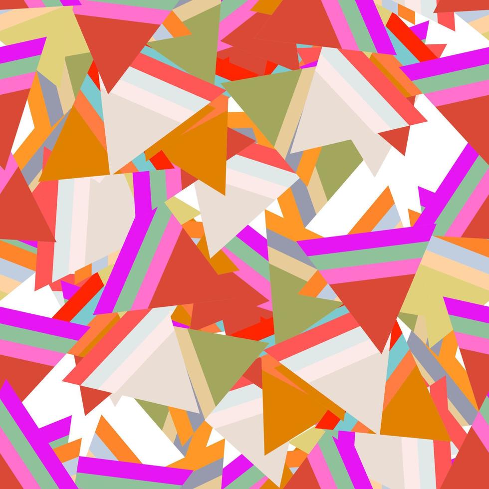 Modern striped fantasy messy geometric shapes seamless pattern. Infinity abstract card, layout. Creative background with geo shapes. Textile, fabric, wrapping paper. vector