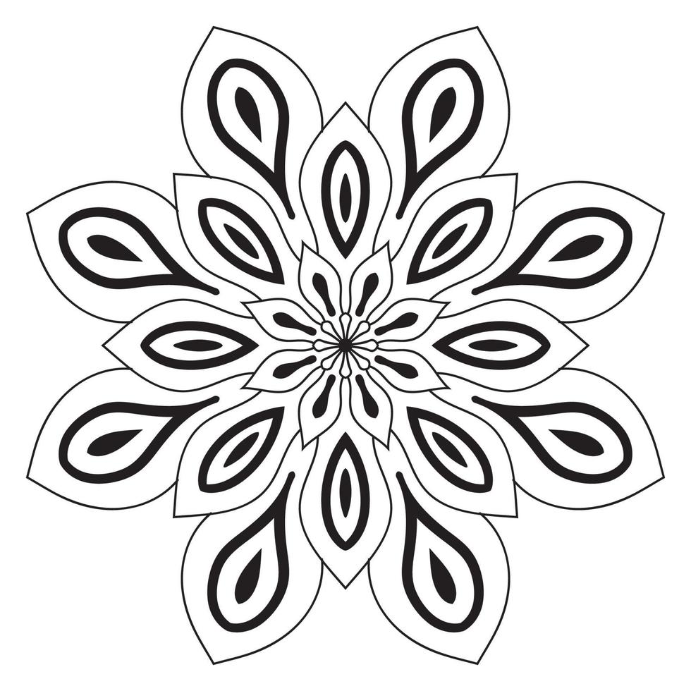 lindo mandala. flor ornamental redonda del doodle aislada en el fondo blanco. ornamento decorativo geométrico en estilo étnico oriental. vector