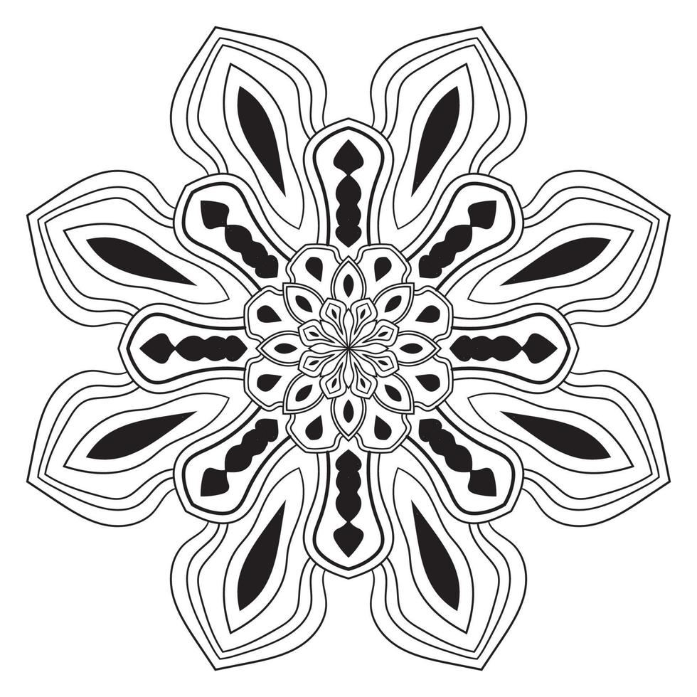 lindo mandala. flor ornamental redonda del doodle aislada en el fondo blanco. ornamento decorativo geométrico en estilo étnico oriental. vector