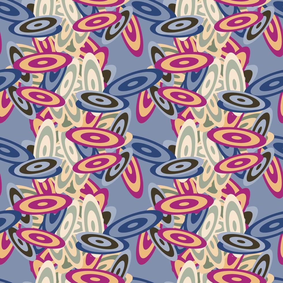 Modern striped fantasy messy geometric shapes seamless pattern. Infinity abstract card, layout. Creative background with geo shapes. Textile, fabric, wrapping paper. vector