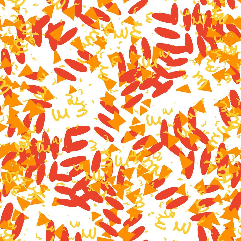 Fantasy messy freehand doodle geometric shapes seamless pattern.  Infinity ditsy scribble abstract card, layout. Creative background. Textile, fabric, wrapping paper. vector