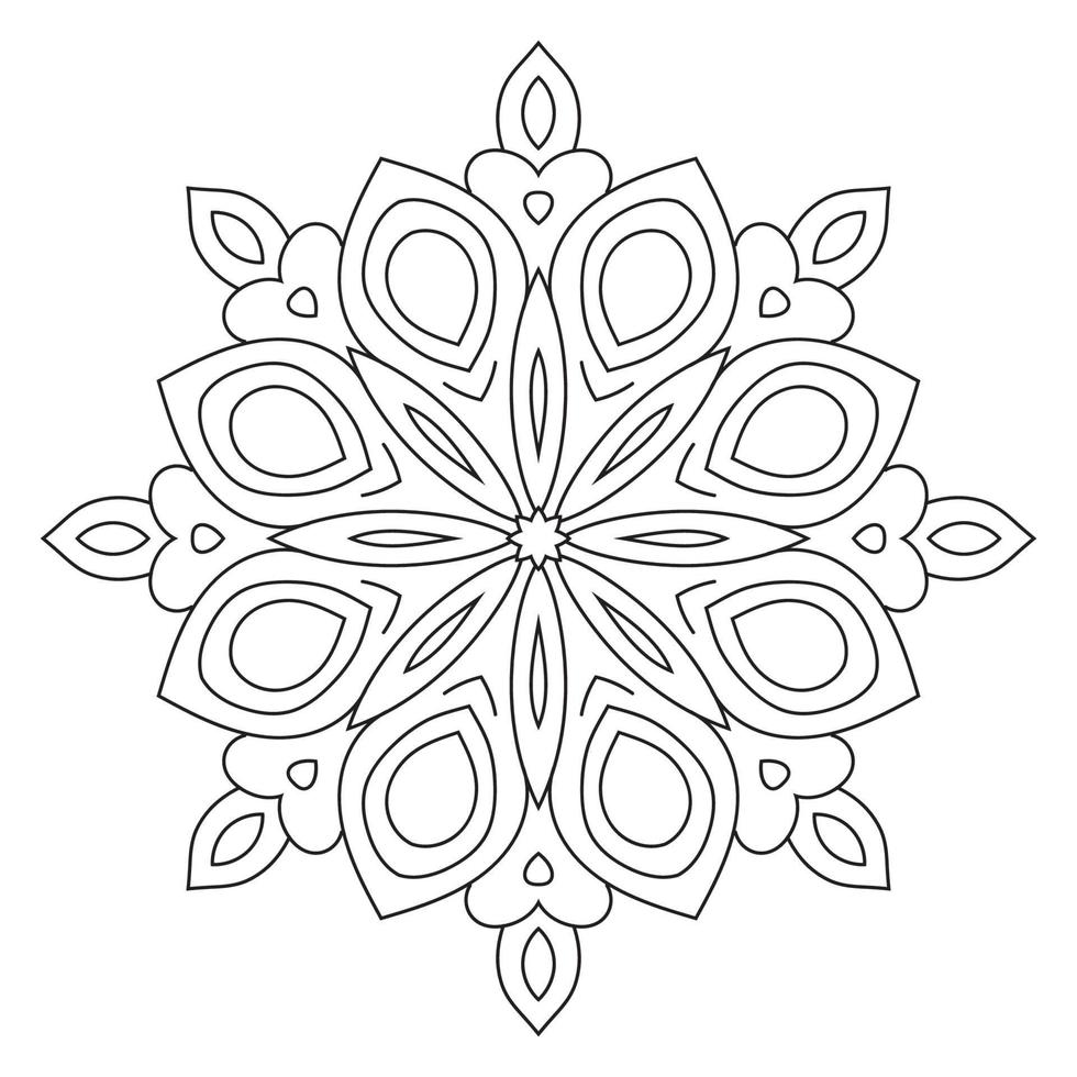 lindo mandala. flor ornamental redonda del doodle aislada en el fondo blanco. ornamento decorativo geométrico en estilo étnico oriental. vector