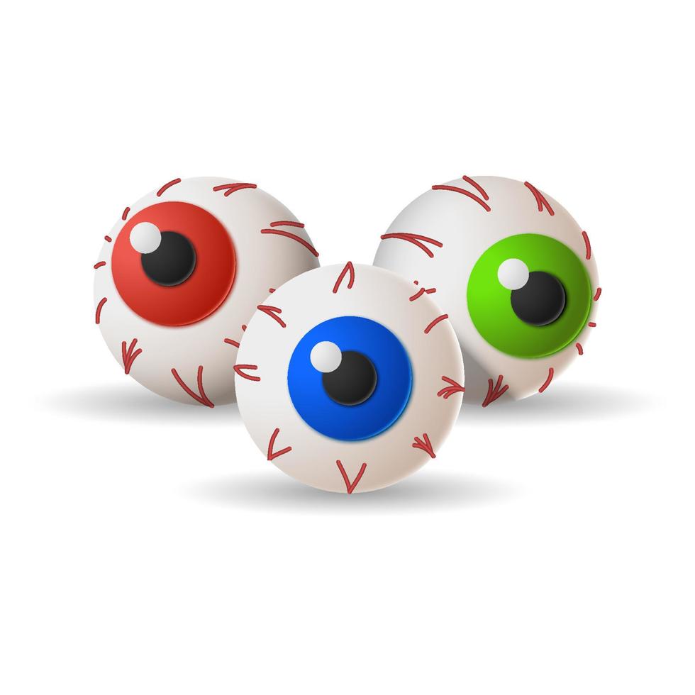 ojo. Ilustración 3D del ojo de Halloween. aislado en fondo blanco vector