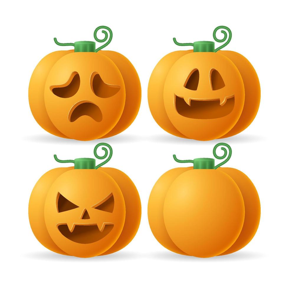 Jack o' Lantern. 3D illustration of halloween pumpkin jack o' lantern. isolated in white background vector
