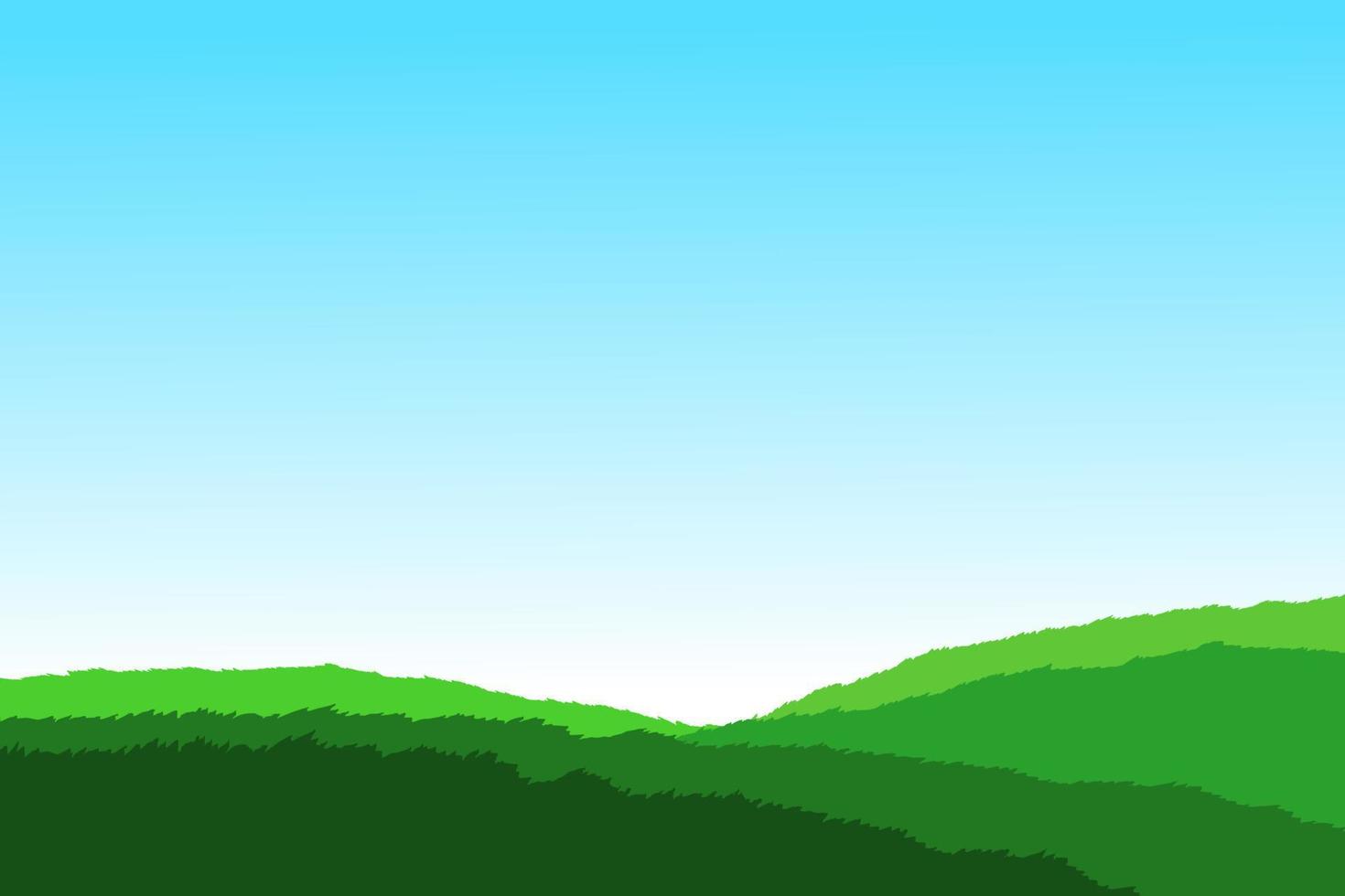 grass hills with blue sky background vector