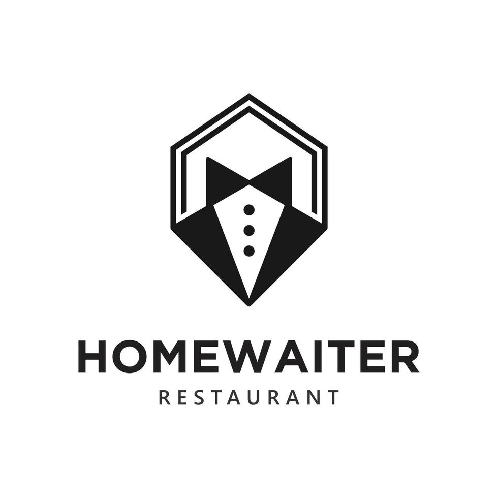 logotipo de camarero arte vectorial, íconos y gráficos para empresas comerciales vector