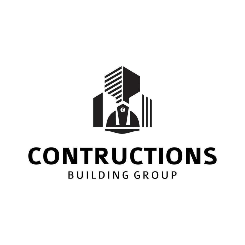 logotipo de construcción de cascos para empresa constructora vector