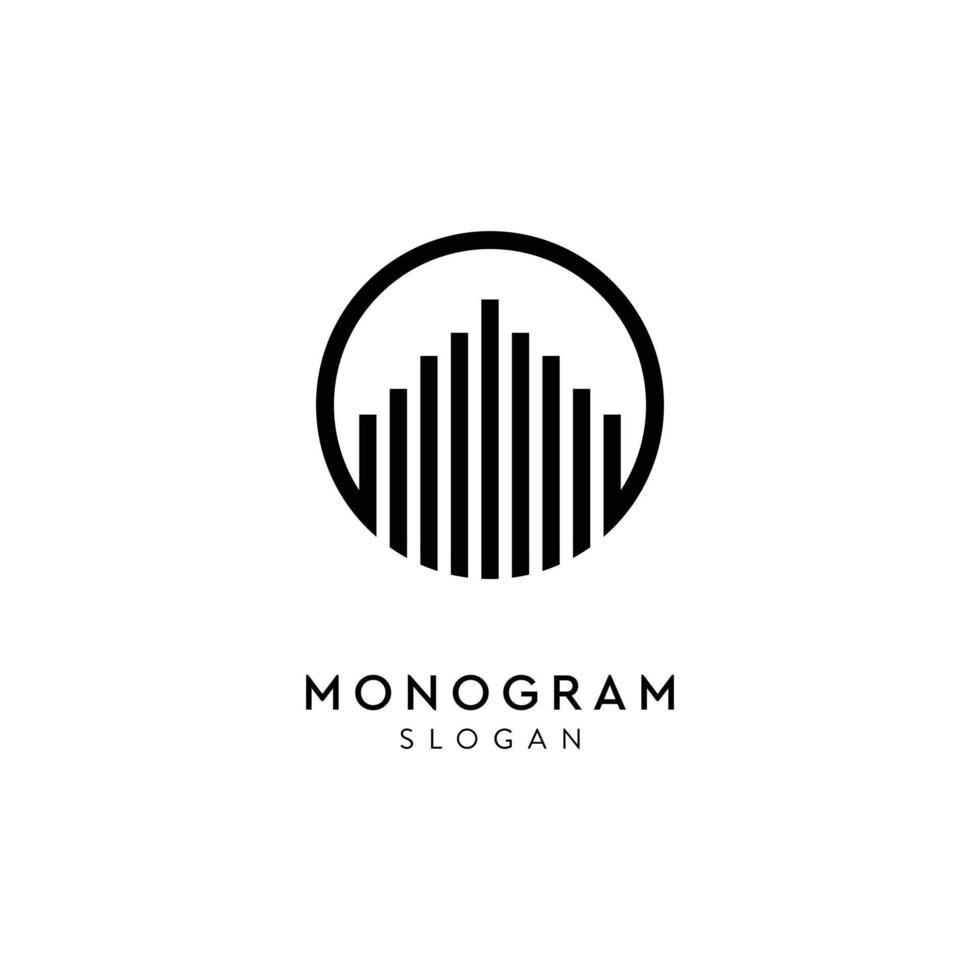 urban building logo monogram graphic art for business company vector