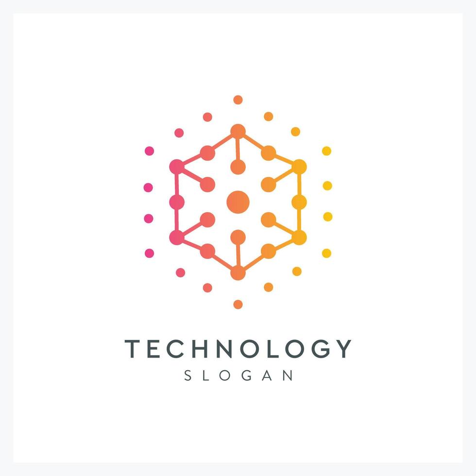 abstract hexagon technology logo for company vector