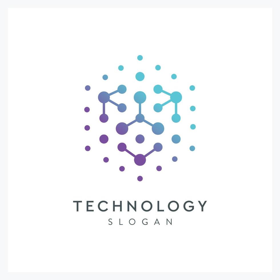 abstract hexagon technology logo for company business vector