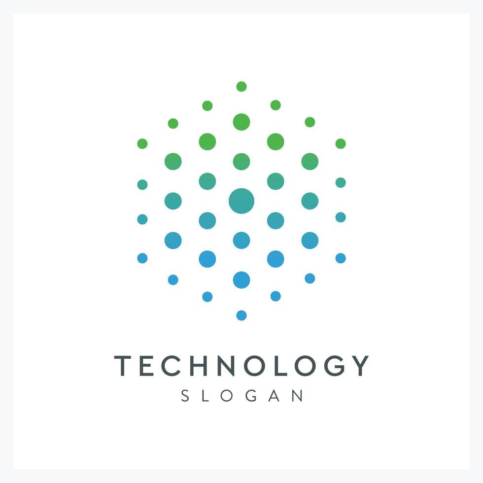 abstract hexagon technology dot logo for industry and company vector