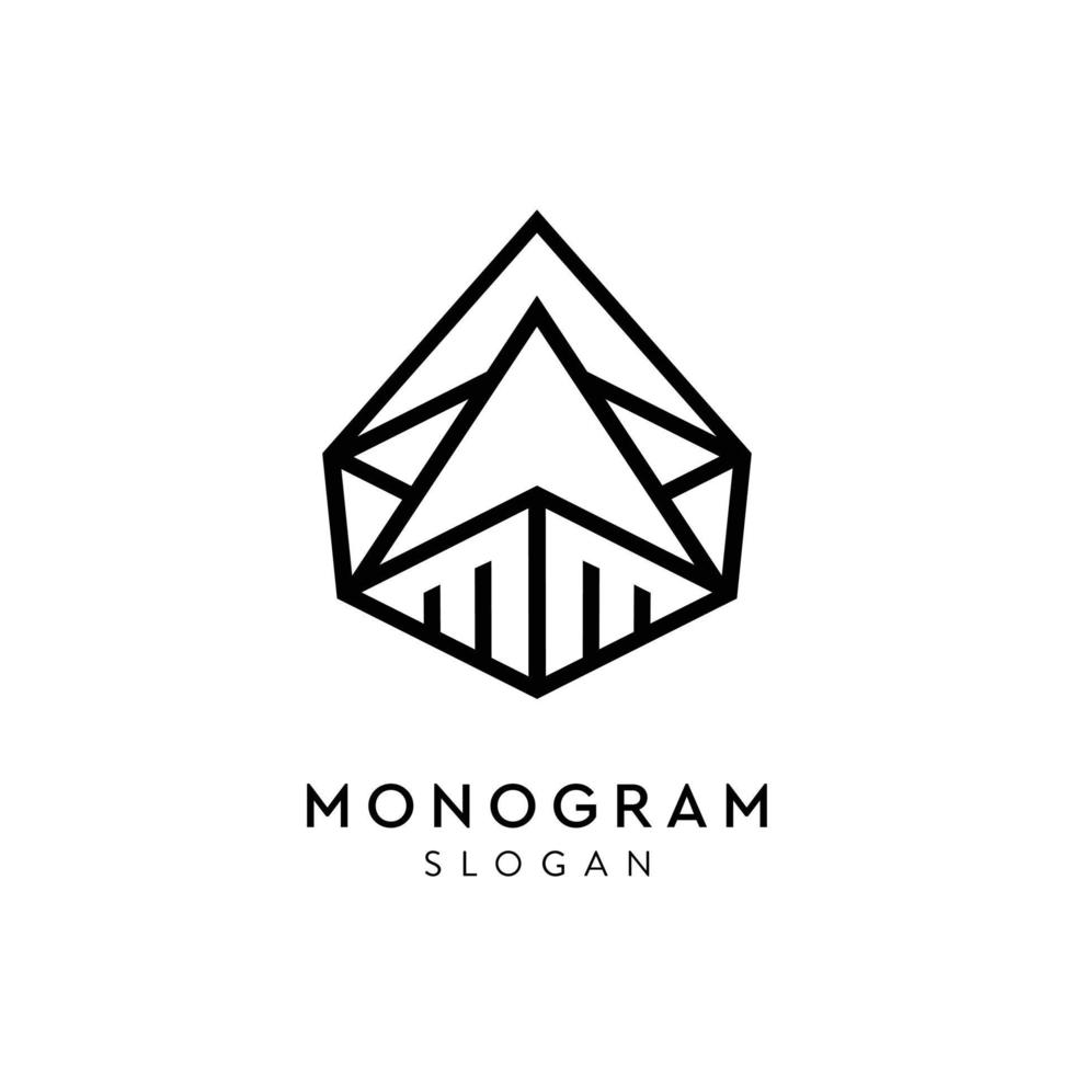 graphic art monogram star logo for business company vector