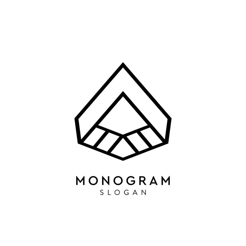 graphic art monogram arrow letter A logo for business company vector