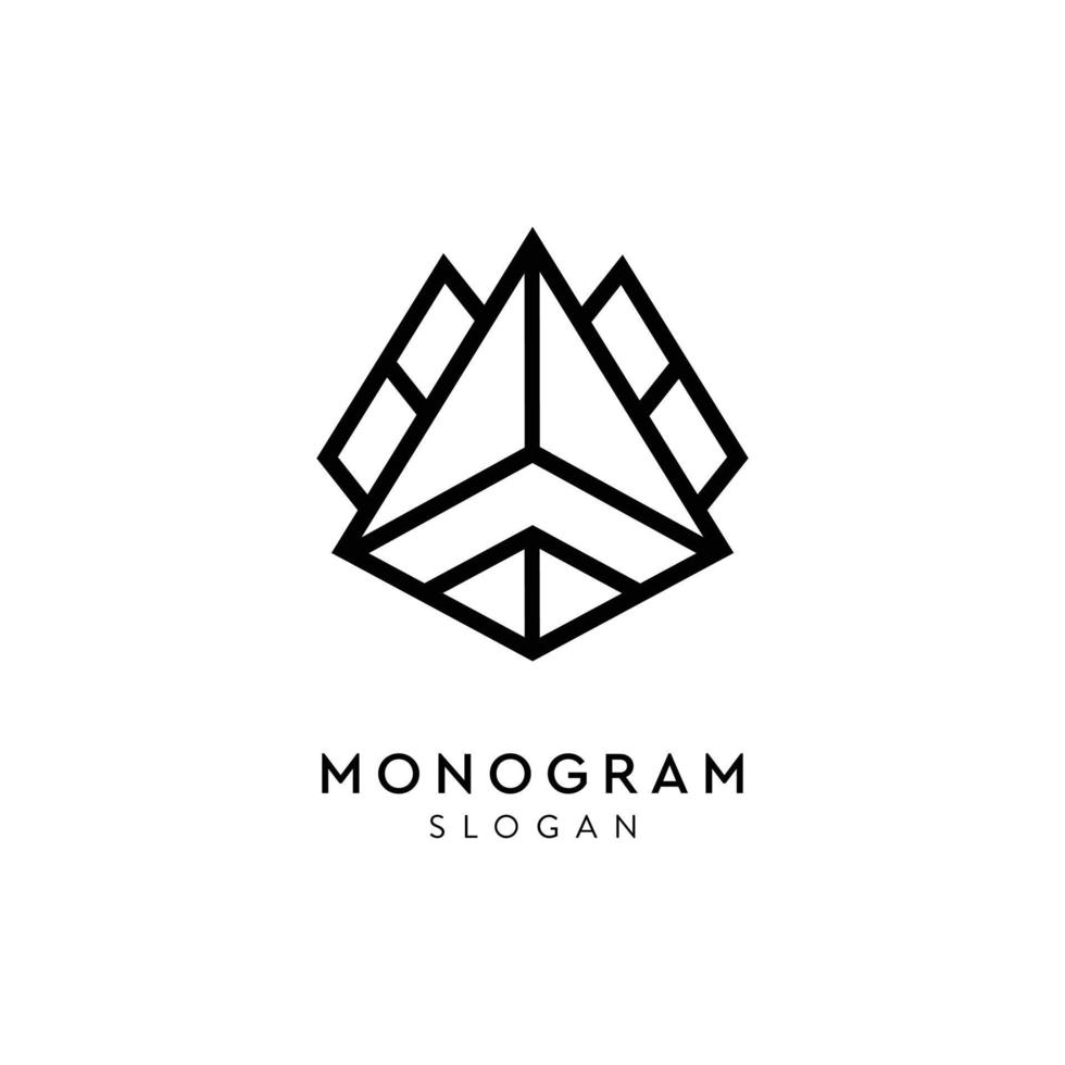 graphic art monogram arrow logo for business company vector