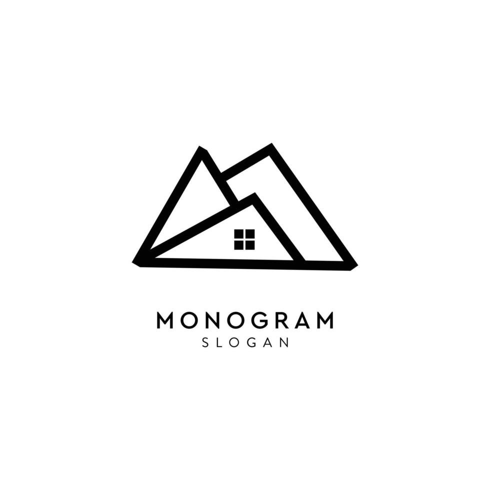 FREE graphic art monogram home logo for business company vector