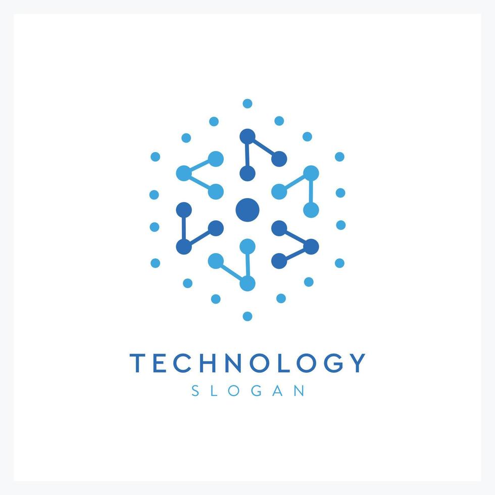 abstract hexagon technology logo with share symbol for industry and company vector