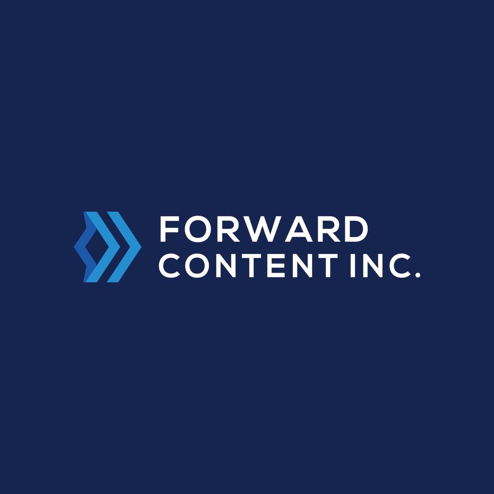 LOGO FORWARD FOR BUSINESS COMPANY AND TECHNOLOGY COMPANY vector