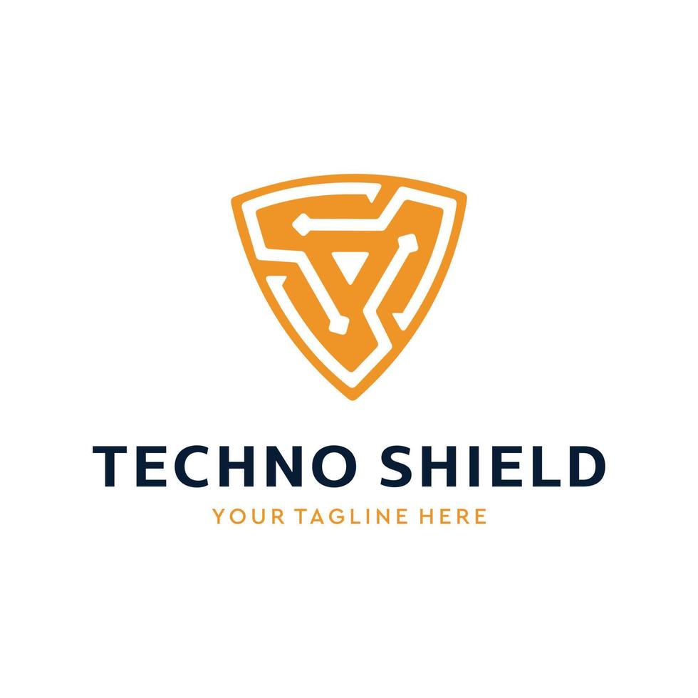 logo technology shield for business company vector