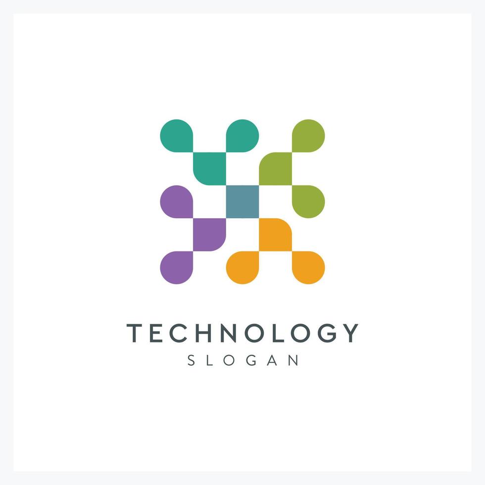 abstract technology logo geometric for industry and company vector