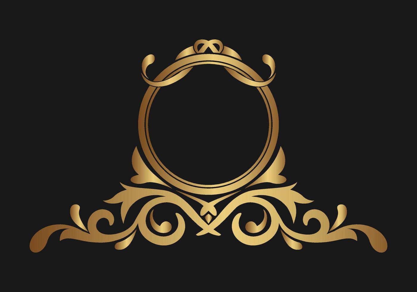 borde de logotipo vintage de adorno dorado vector