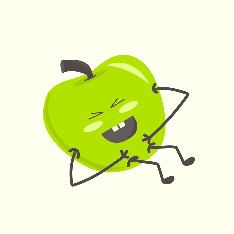 An apple rolling with laughter vector