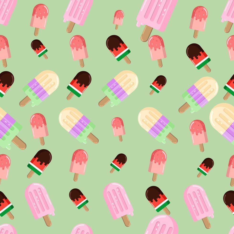 Summer ice cream pattern vector