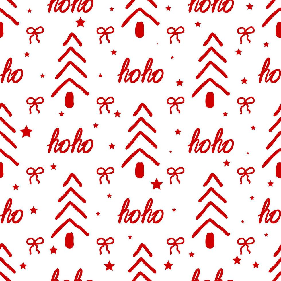 ho ho papel de regalo de navidad, patrón de navidad rojo transparente. vector