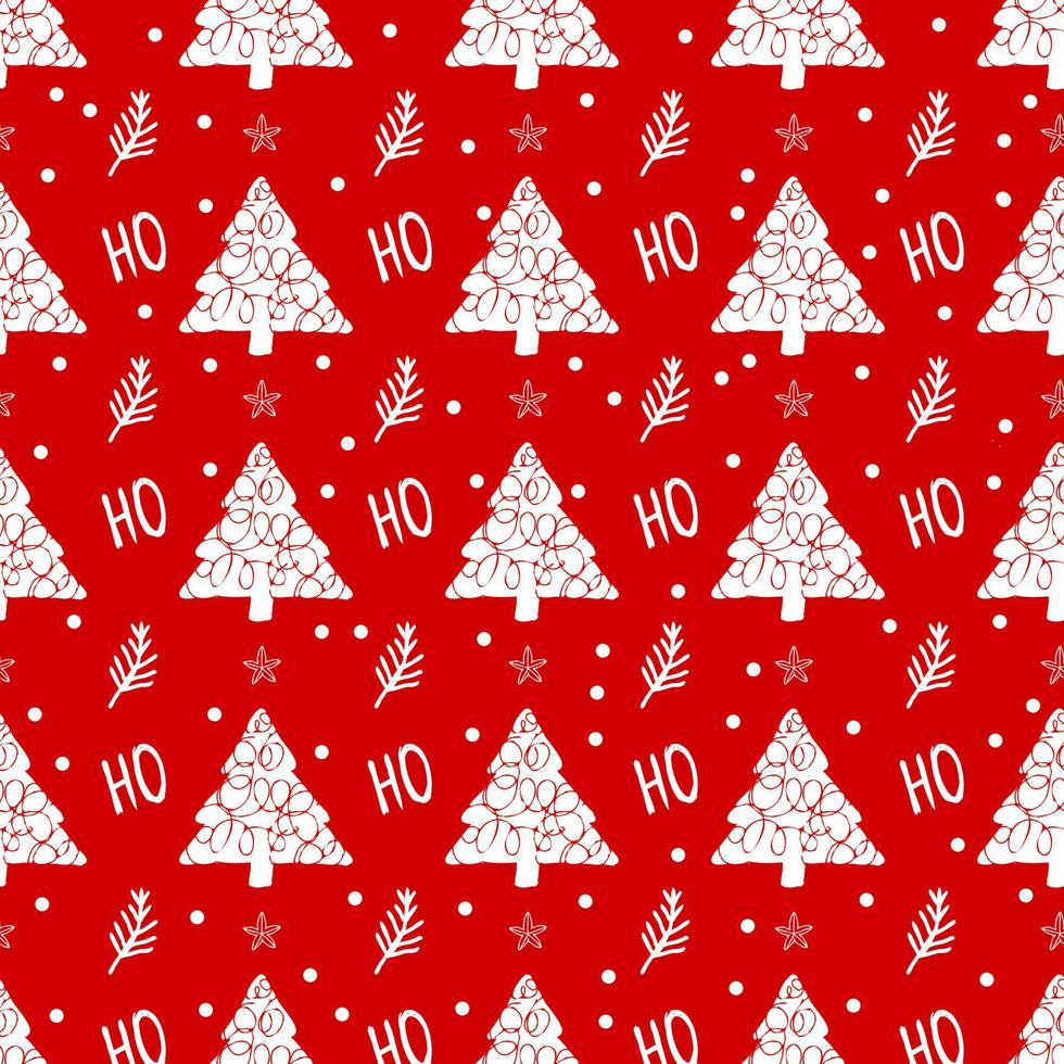 navidad roja. patrón moderno sin costuras con símbolos navideños. adecuado para envolver papel y textiles de vacaciones. vector