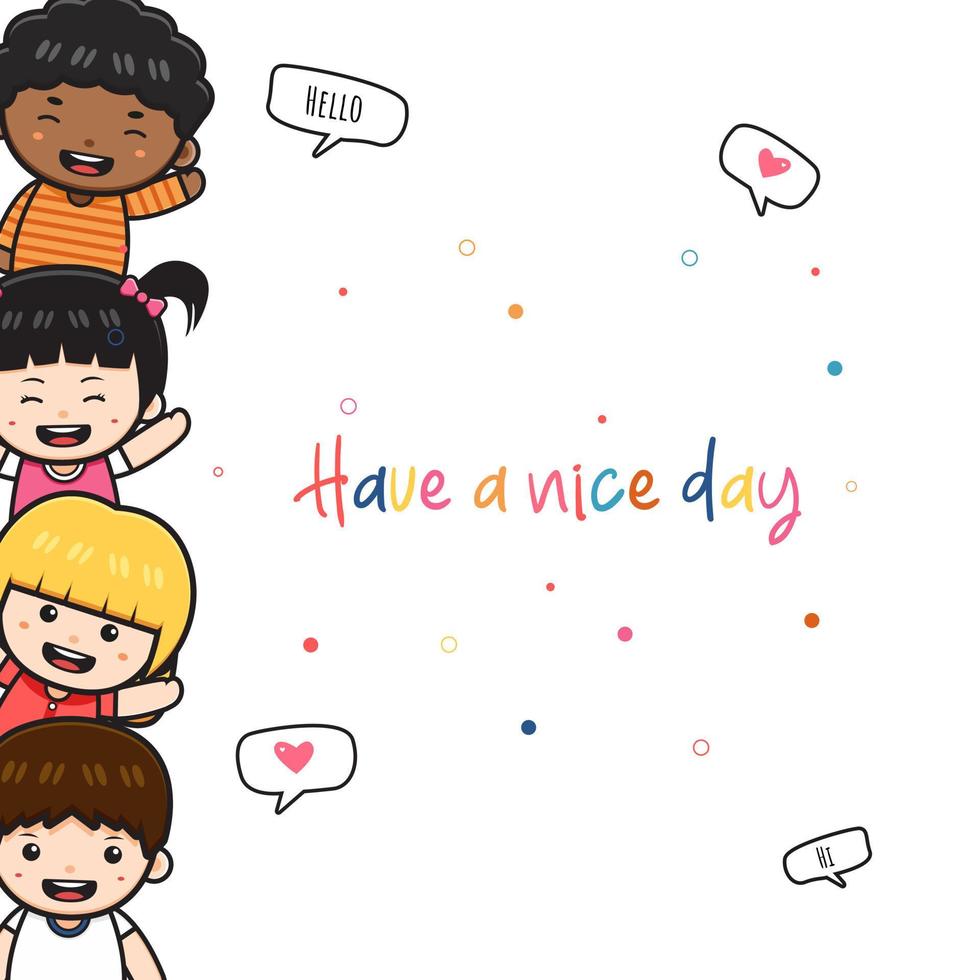 Cute children doodle banner background wallpaper icon cartoon illustration vector