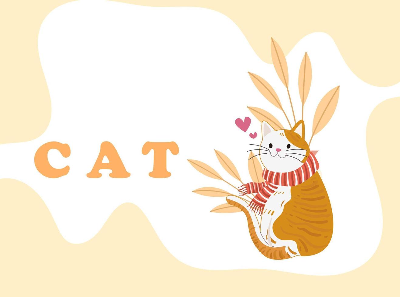 Cat icon flat hand drawn classic outline vector