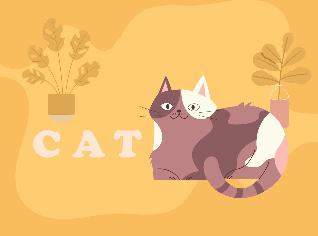 icono de gato plano dibujado a mano esquema clásico vector