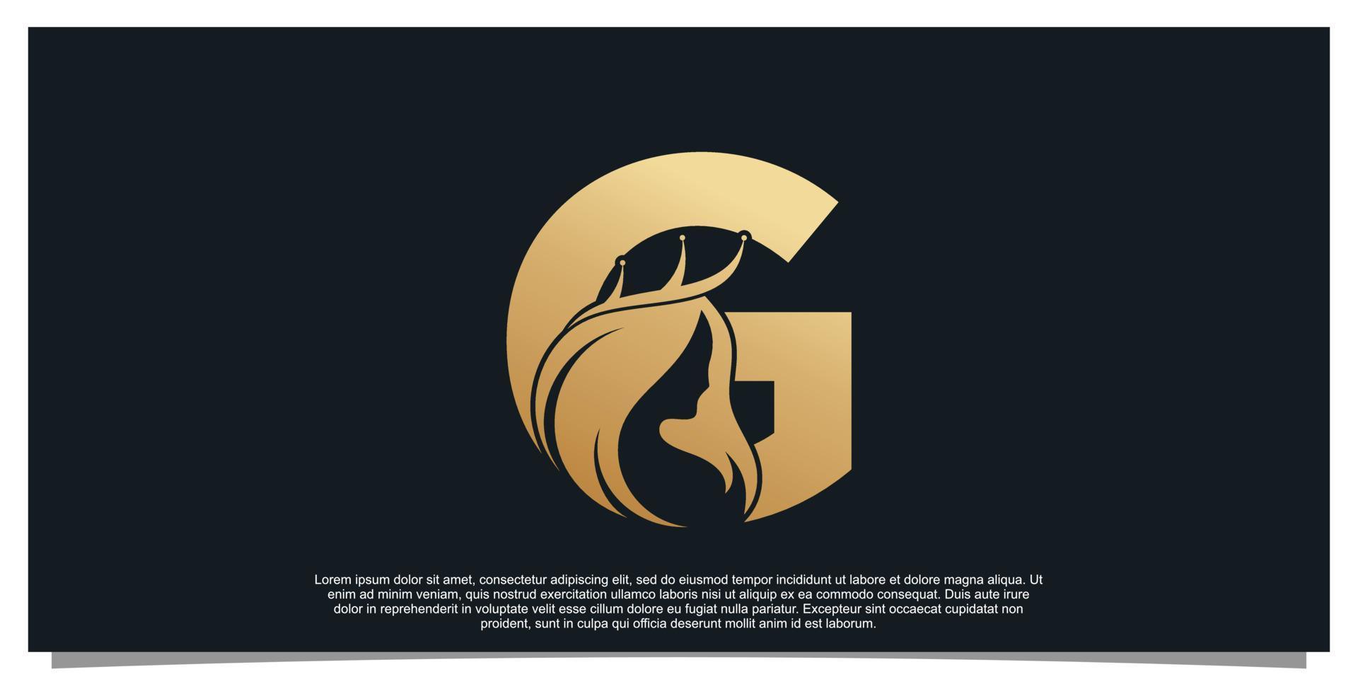 Monogram logo design initial letter G for business with women beauty concept Premium Vector