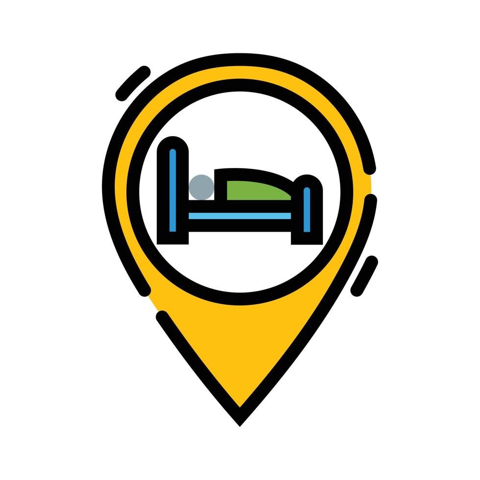 Hotel Location Vector Icon