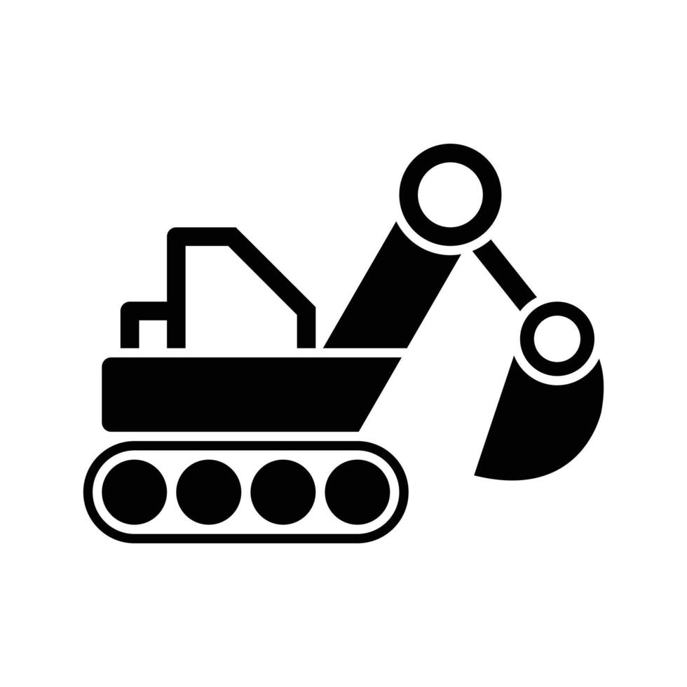 icono de transporte de excavadora vector