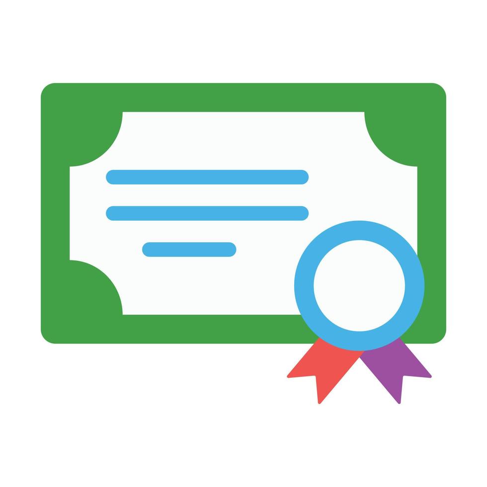 icono de certificado - aprendizaje en línea vector