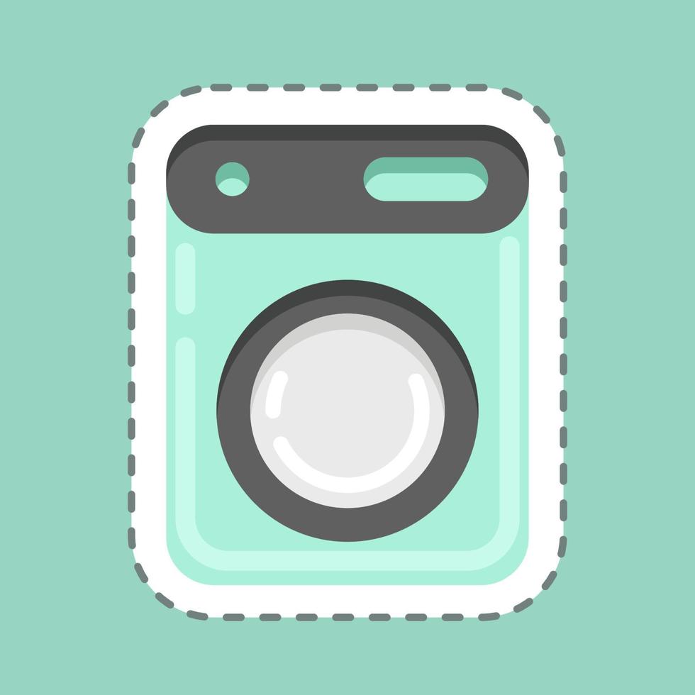Sticker line cut Dryer. related to Laundry symbol. simple design editable. simple illustration, good for prints vector