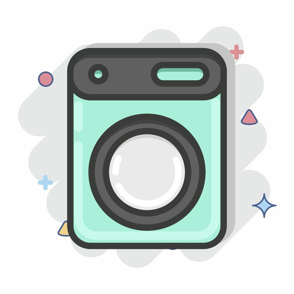 Icon Dryer. related to Laundry symbol. Comic Style. simple design editable. simple illustration, good for prints vector