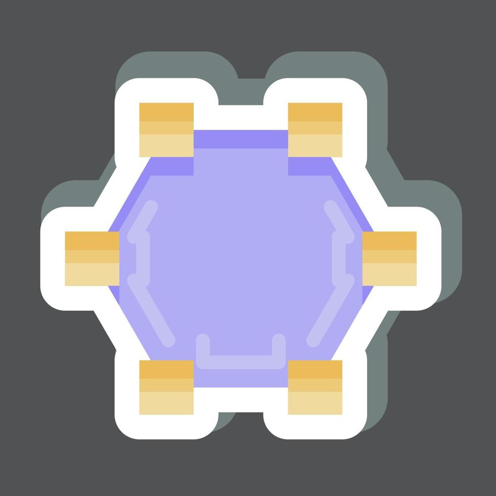 Sticker Draw Polygon. related to Graphic Design Tools symbol. simple design editable. simple illustration. simple vector