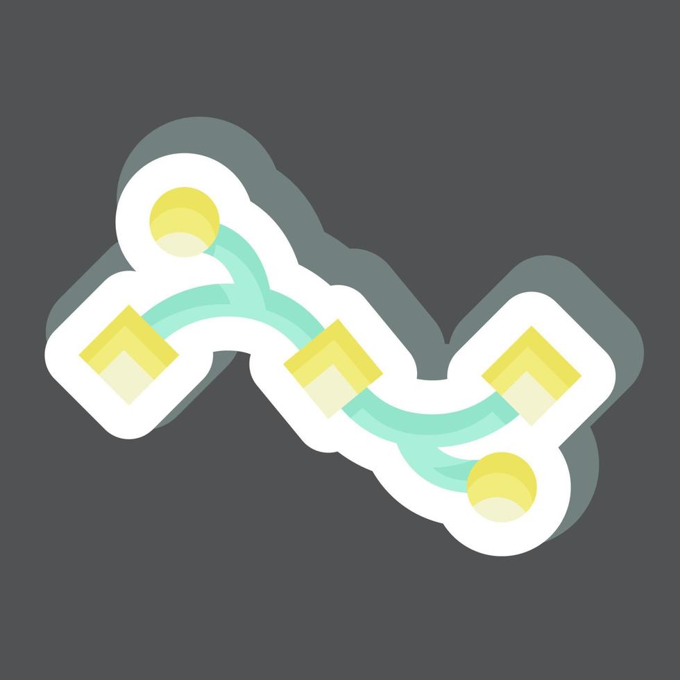 Sticker Bezier Curve. related to Graphic Design Tools symbol. simple design editable. simple illustration. simple vector