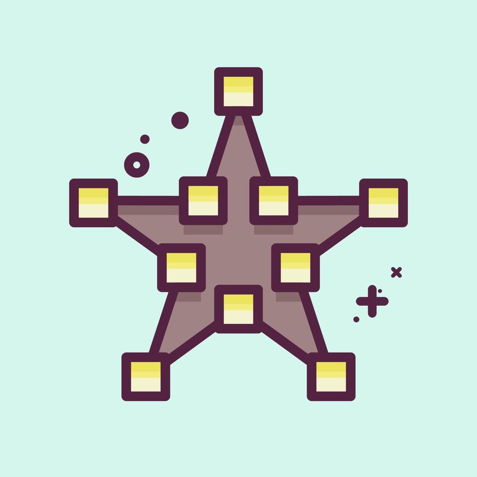 Icon Draw Star. related to Graphic Design Tools symbol. MBE style. simple design editable. simple illustration. simple vector icons