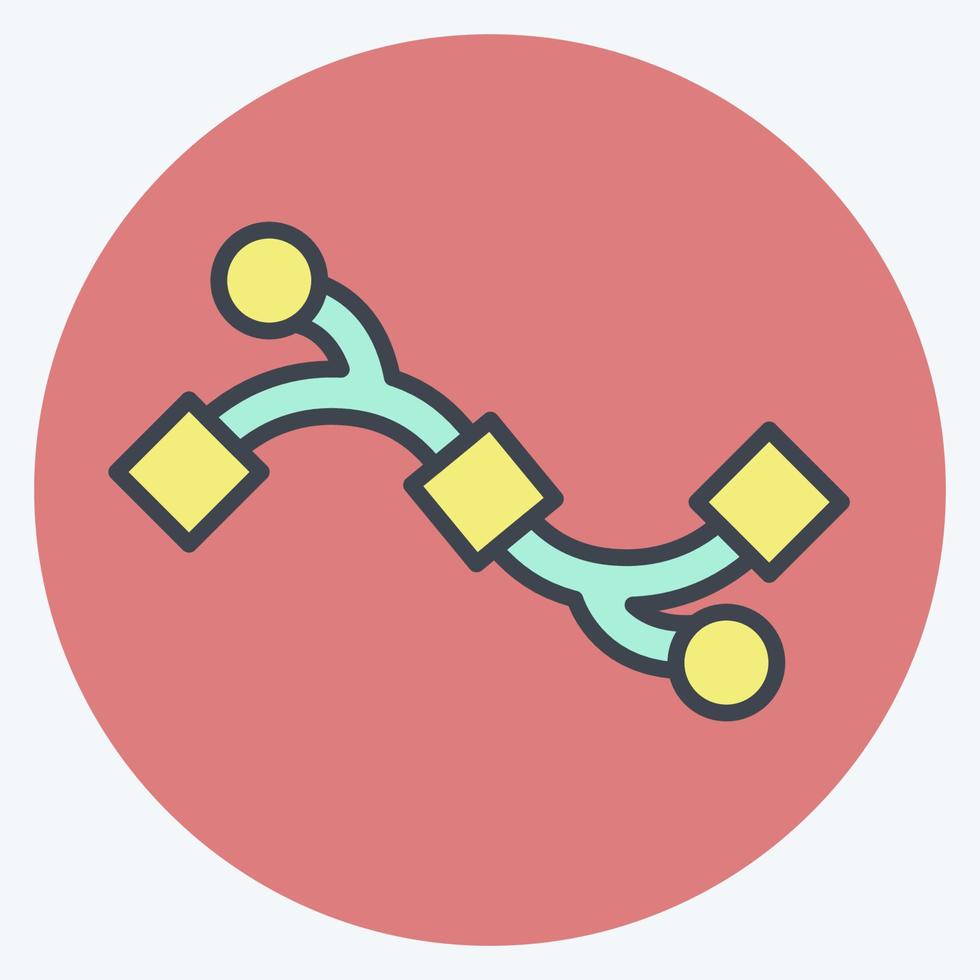 Icon Bezier Curve. related to Graphic Design Tools symbol. color mate style. simple design editable. simple illustration. simple vector icons