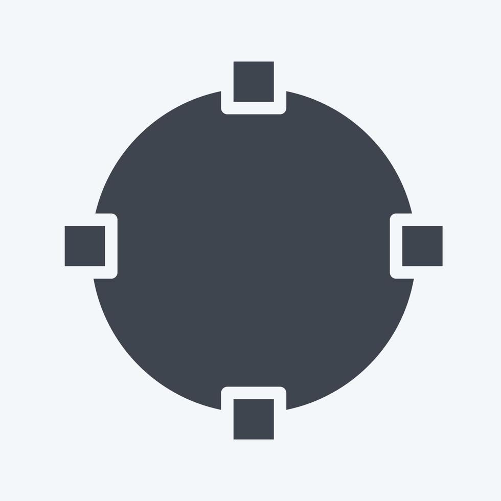 círculo de dibujo de icono. relacionado con el símbolo de herramientas de diseño gráfico. estilo de glifo. diseño simple editable. ilustración sencilla. iconos vectoriales simples vector
