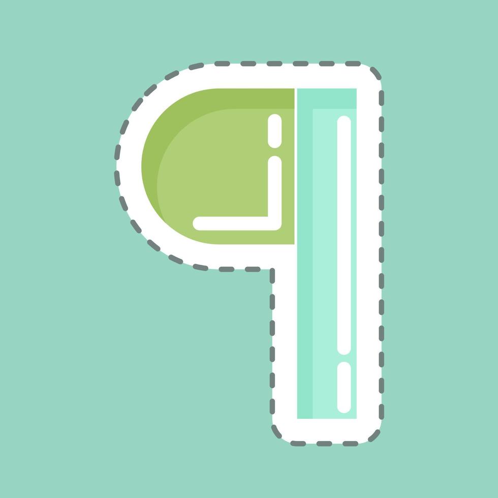 Sticker line cut Paragraph. related to Graphic Design Tools symbol. simple design editable. simple illustration. simple vector