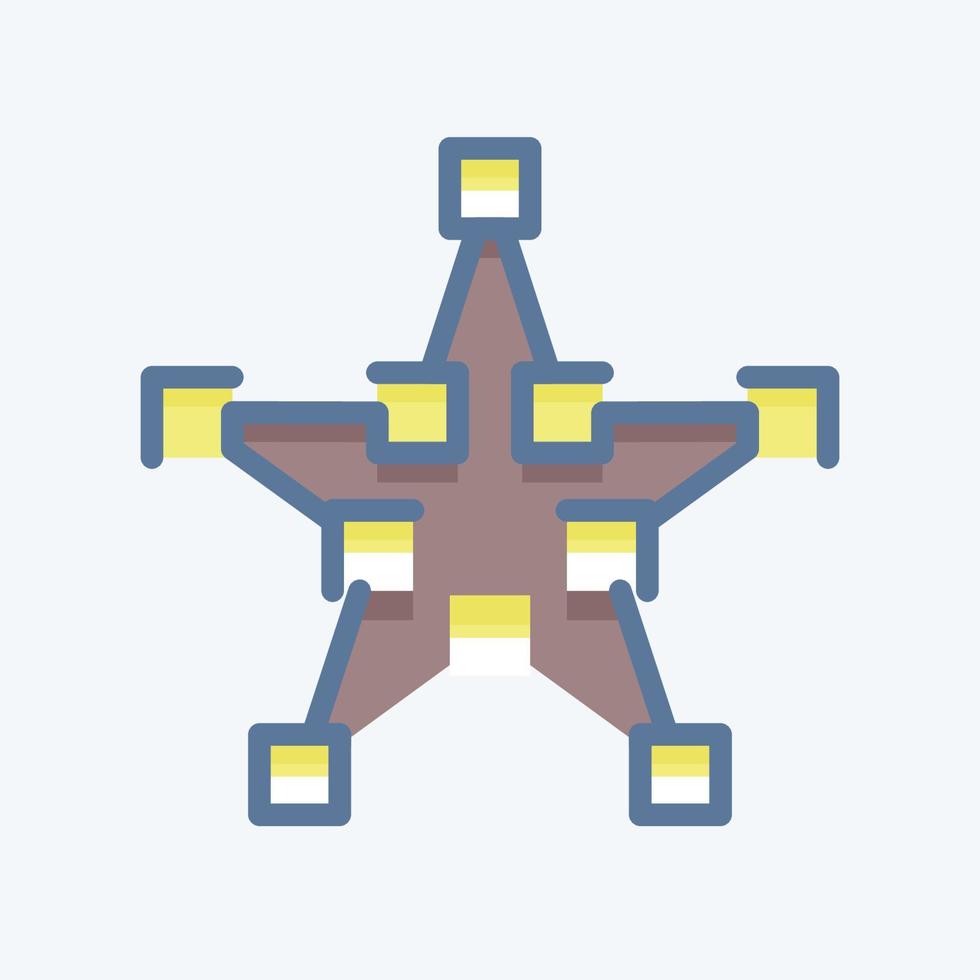 Icon Draw Star. related to Graphic Design Tools symbol. doodle style. simple design editable. simple illustration. simple vector icons