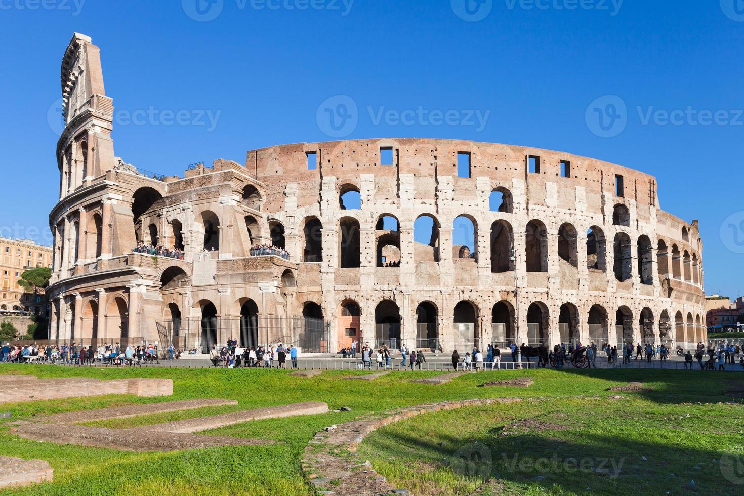 view of ancient roman amphitheater coliseum photo
