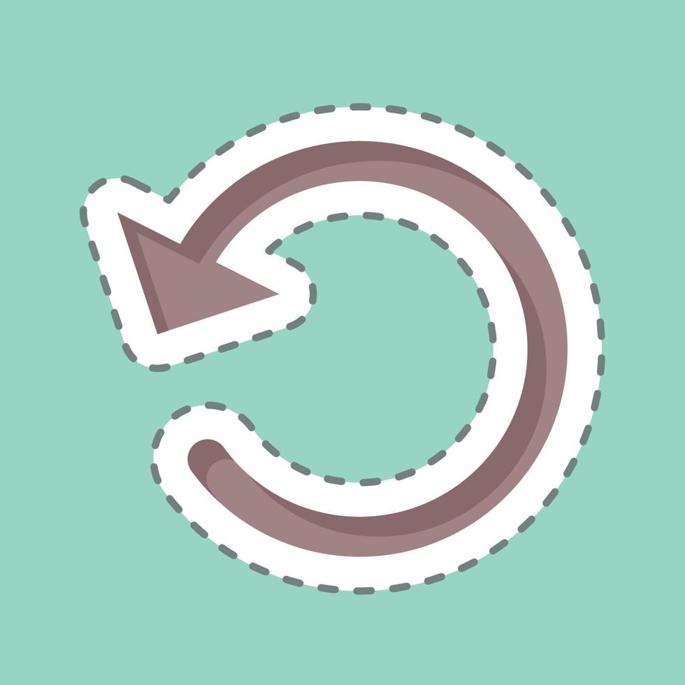 Sticker line cut Rotate. related to Graphic Design Tools symbol. simple design editable. simple illustration. simple vector