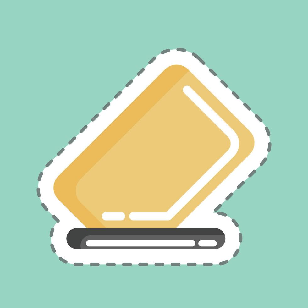 Sticker line cut Eraser. related to Graphic Design Tools symbol. simple design editable. simple illustration. simple vector